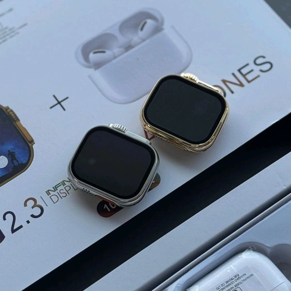 I20 ultra max suit smart watch set combination wrist earphone, watch i20ultra i20 ultra max suit smartwatch 10 in 1 - Gold