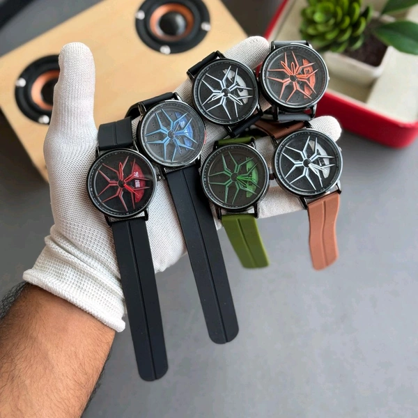 Gyro Spinning Car Alloy Rim Wheel Watch | Car Wheel Watch, Mens Wristwatch with Spinning Car Rim Hub Design, Quartz Movement, Gifts for Car Enthusiasts - SRB1