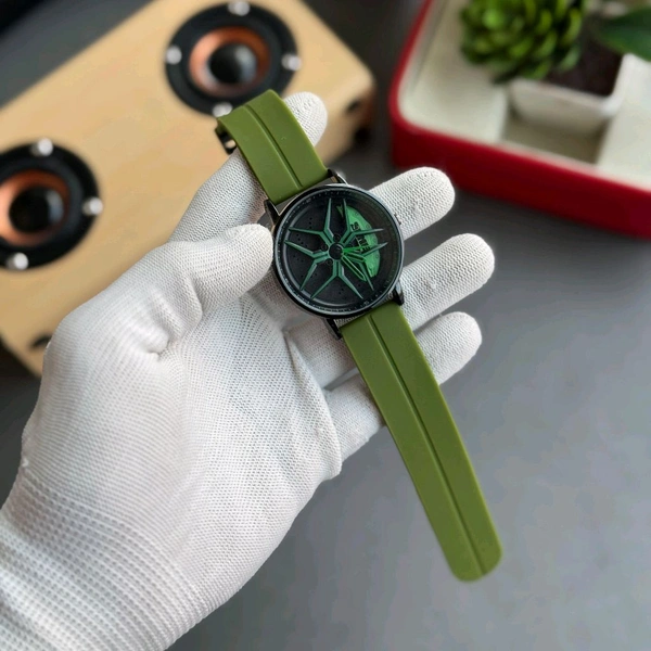 Gyro Spinning Car Alloy Rim Wheel Watch | Car Wheel Watch, Mens Wristwatch with Spinning Car Rim Hub Design, Quartz Movement, Gifts for Car Enthusiasts - SRB2
