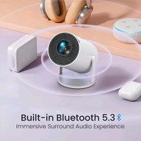 HY300 1GB/8GB, HD Android 11 Projector WiFi 6/BT 5.0 180° Rotation Auto Keystone (Remote Controller) Portable Projector (White) - 1 Month Cybzone Warranty, Prepaid orders only accepted!