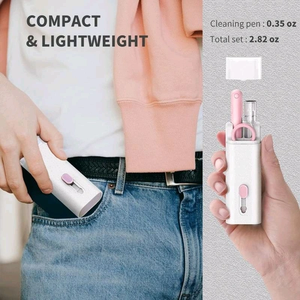7 in 1 Electronic Cleaner kit, Cleaning Kit for Monitor Keyboard Keyboard Airpods Airpods MacBook iPad iPhone iPod, Screen Dust Brush Including Soft Sweep, Swipe, Airpod Cleaner Pen, Key Puller and Spray Bottle