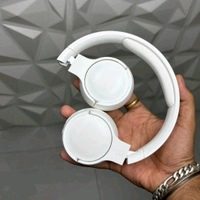 Wireless Earphone Headphones With Microphone Lightweight, For Music Lovers & Professionals - Suitable for Travel, Office & Home, 5-6 Hours Playback Time, High Quality Model - White, 1 Month Cybzone Warranty
