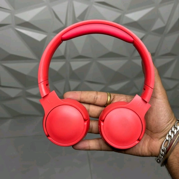 Wireless Earphone Headphones With Microphone Lightweight, For Music Lovers & Professionals - Suitable for Travel, Office & Home, 5-6 Hours Playback Time, High Quality Model - Red, 1 Month Cybzone Warranty