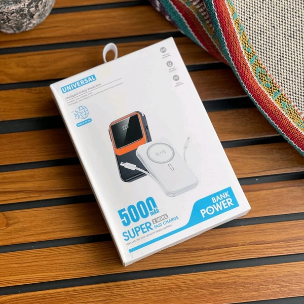 Universal 5000mAh Magnetic Wireless Power Bank – Ultra Portable & Fast Charging - 1 Month Cybzone Warranty