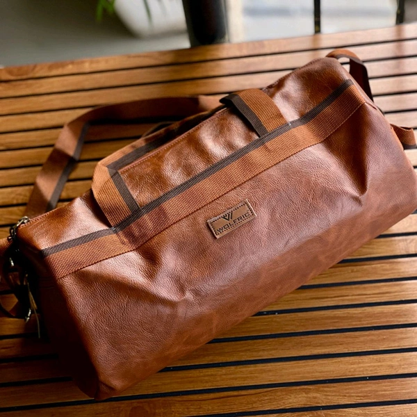 New Travel Duffle Bag Sports Gym Shoulder Handbag for Men Outdoor Weekend Bag for Women with Shoe Compartment Luggage Bag - Brown