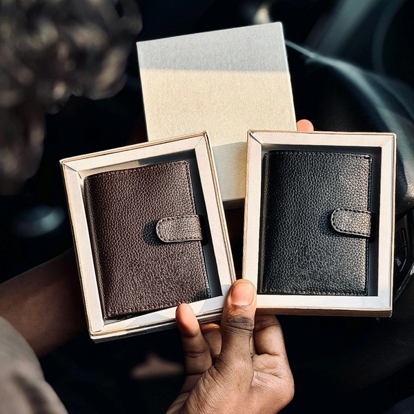 New High Quality Leather Pop-up Wallet With Brand Name Box Packing | Best Quality Collection - Black