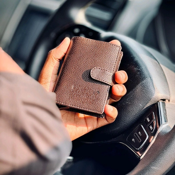 New High Quality Leather Pop-up Wallet With Brand Name Box Packing | Best Quality Collection - Brown