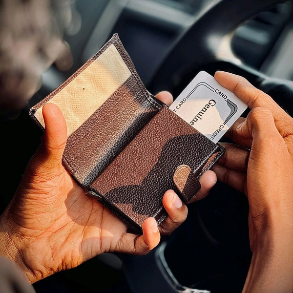 New High Quality Leather Pop-up Wallet With Brand Name Box Packing | Best Quality Collection - Brown