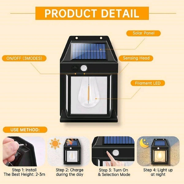 New Exterior Wall Lights Wireless ireless Motion Sensor Lanterns with 3 Lighting Modes