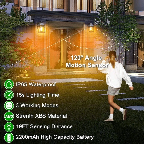 New Exterior Wall Lights Wireless ireless Motion Sensor Lanterns with 3 Lighting Modes