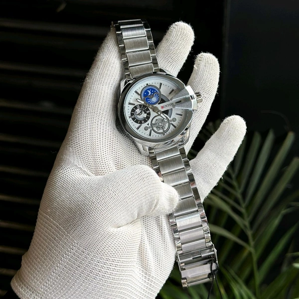 Fenton Big Size Analog Quartz Movement Watch With High Quality Strap Best finishing Body & Case - White