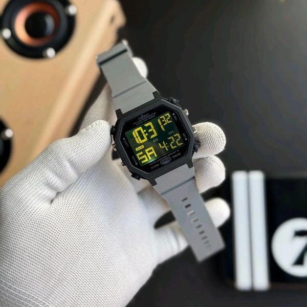New Forest Digital Watch With High Quality Strap Best finishing Body & Case, LCD Backlight Alarm Clock with Date & Time Display, Non-Rechargeable Button Battery, Digital Timepiece Youth Fashion Watch - Gray