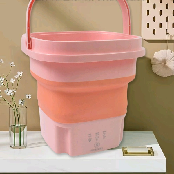 Portable Washing Machine, Foldable Washer and Dryer Combo, Small Foldable Bucket Washer for Baby Clothes, Underwear or Small Items, Apartment, Dorm, Camping, Travel laundry (1 Set / Mix Color)
