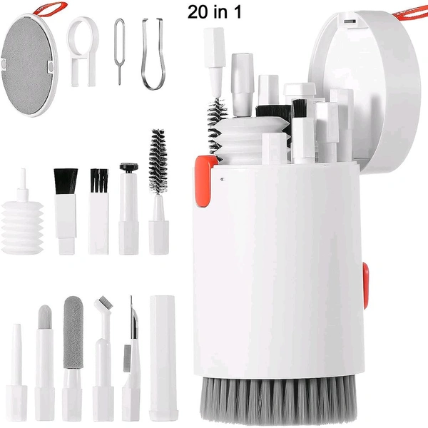 Keyboard Cleaner Kit, 20-in-1 Laptop Phone Screen Cleaning Kit, Keyboard Cleaning Kit with Electronic Cleaning Brush Spray for AirPods Pro, iPhone Pro, Camera, Computer Cleaning 