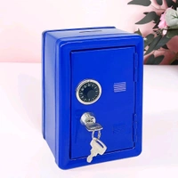 Mini Metal Cash Box, Safe Creative Piggy Bank Key Insurance Cabinet Children's Coin Bank Locker Key Lock Box Wall Mount with 2 Key, Coin Depository Safe Small Key Lock Money Safe with Drop Slot Money Savings Bank for Kids Gift Favor (1 Pc)