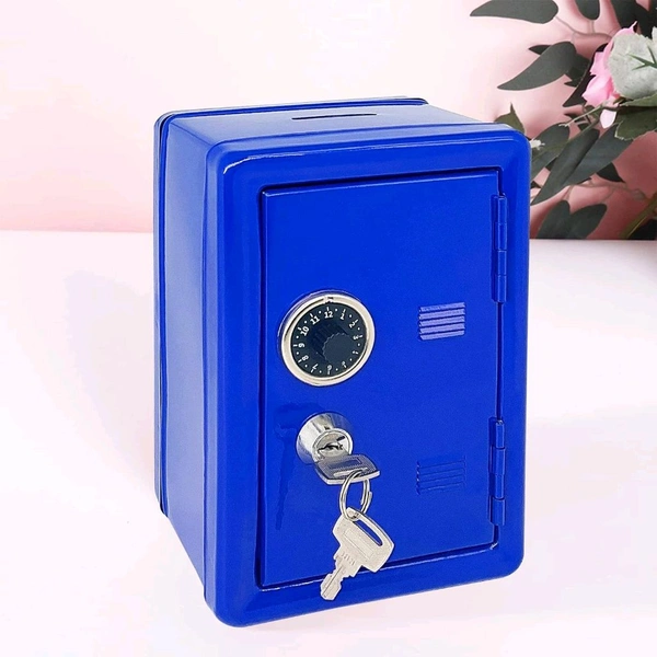 Mini Metal Cash Box, Safe Creative Piggy Bank Key Insurance Cabinet Children's Coin Bank Locker Key Lock Box Wall Mount with 2 Key, Coin Depository Safe Small Key Lock Money Safe with Drop Slot Money Savings Bank for Kids Gift Favor (1 Pc)