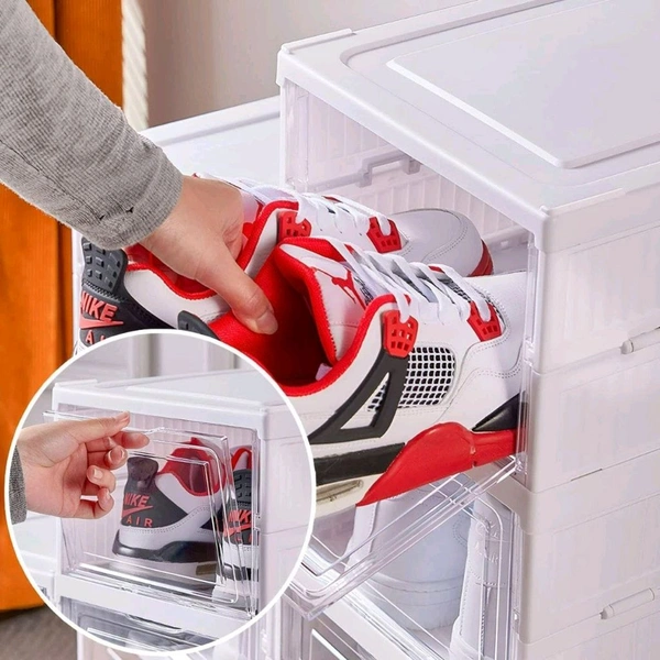 Stackable Multifunctional Storage, for Clothes Foldable Drawer Shelf Basket Utility Cart Rack Storage Organizer Cart for Kitchen, Pantry Closet, Bedroom, Bathroom, Laundry (6 Layer / 1 Pc)