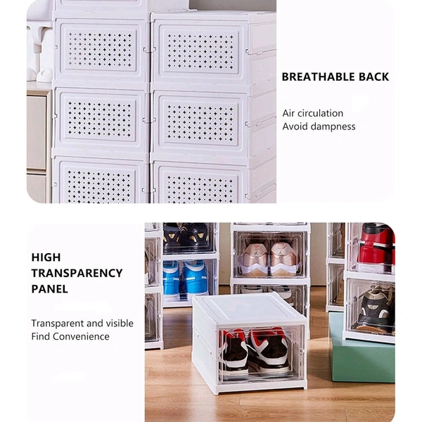 Stackable Multifunctional Storage, for Clothes Foldable Drawer Shelf Basket Utility Cart Rack Storage Organizer Cart for Kitchen, Pantry Closet, Bedroom, Bathroom, Laundry (4 Layer / 1 Pc)
