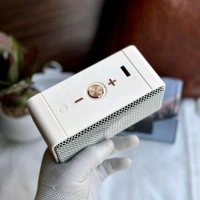 Portable Wireless Speaker - Stereo Sound, Button Control, USB Charging, Dolby Sound Enhance, Powerful Audio Setup, Rechargeable, Wireless, USB Connector, Mini Desktop Computer Speaker with TF/AUX Modes - White