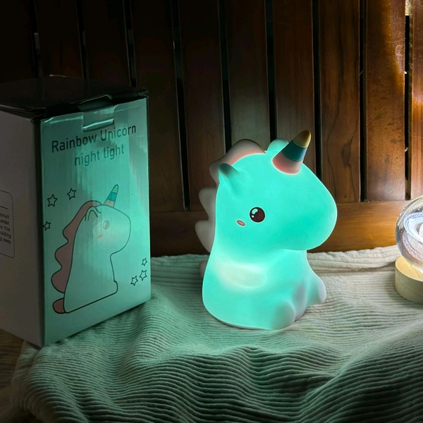 Unicorn Night Light Kids: Dimmable Silicone Night Lights, 30Min Timed Touch Squishy Lamp, Rechargeable Baby Nightlight for Bedroom, Unicorn Lamp Girls Gifts, Room Cute Decor for Children