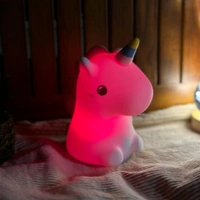 Unicorn Night Light Kids: Dimmable Silicone Night Lights, 30Min Timed Touch Squishy Lamp, Rechargeable Baby Nightlight for Bedroom, Unicorn Lamp Girls Gifts, Room Cute Decor for Children