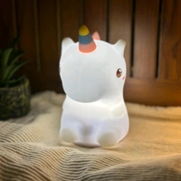 Unicorn Night Light Kids: Dimmable Silicone Night Lights, 30Min Timed Touch Squishy Lamp, Rechargeable Baby Nightlight for Bedroom, Unicorn Lamp Girls Gifts, Room Cute Decor for Children