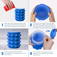 Silicone Ice Cube Maker Bucket Revolutionary Space Saving Ice-Ball Makers For Home, Party and Picnic.
