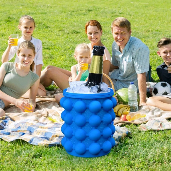 Silicone Ice Cube Maker Bucket Revolutionary Space Saving Ice-Ball Makers For Home, Party and Picnic.
