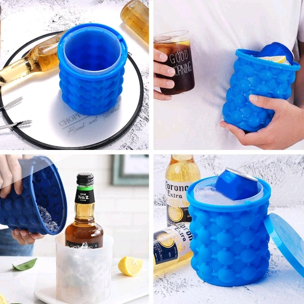 Silicone Ice Cube Maker Bucket Revolutionary Space Saving Ice-Ball Makers For Home, Party and Picnic.
