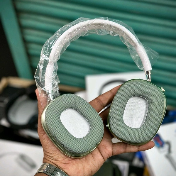 Headphones Max – Master Quality with Popup Window, Best Audio Quality With Travel Case  - Green
