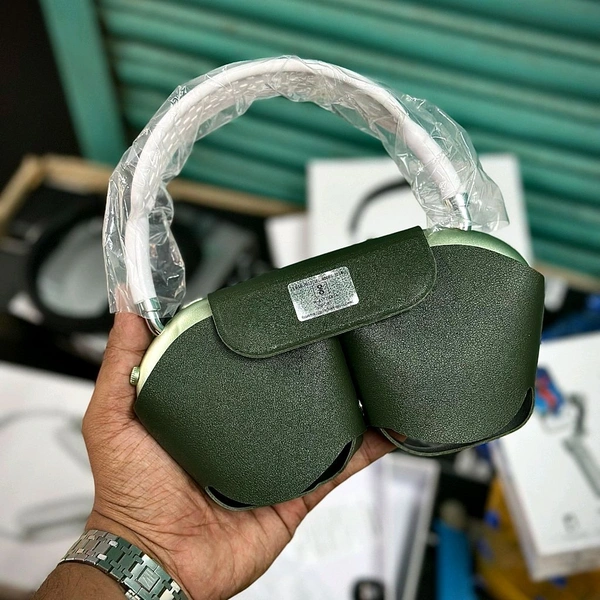 Headphones Max – Master Quality with Popup Window, Best Audio Quality With Travel Case  - Green