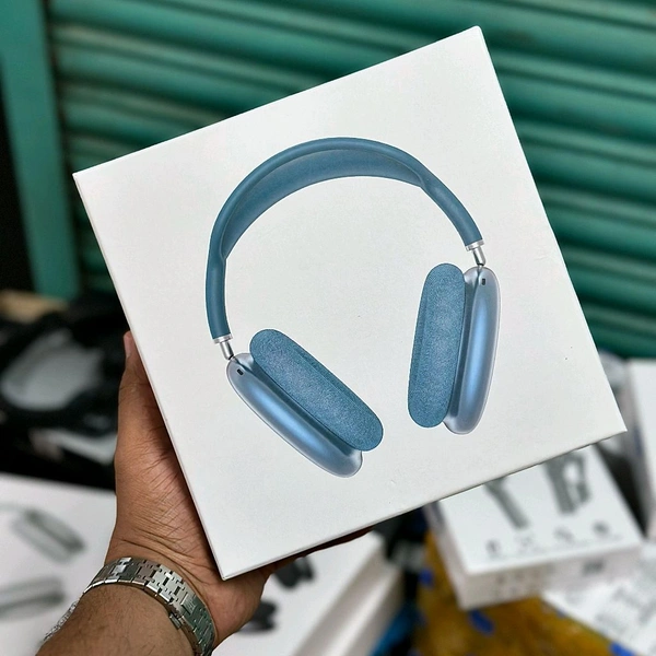 Headphones Max – Master Quality with Popup Window, Best Audio Quality With Travel Case  - Blue