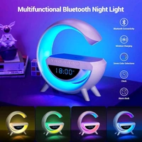 G Lamp Speaker - 3-in-1 Bluetooth Speaker with Fast Wireless Charging, RGB Light, and Sunrise Alarm Clock for Bedroom & Bedside Table (1 Pc)