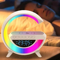 G Lamp Speaker - 3-in-1 Bluetooth Speaker with Fast Wireless Charging, RGB Light, and Sunrise Alarm Clock for Bedroom & Bedside Table (1 Pc)