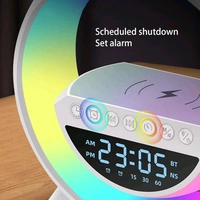 G Lamp Speaker - 3-in-1 Bluetooth Speaker with Fast Wireless Charging, RGB Light, and Sunrise Alarm Clock for Bedroom & Bedside Table (1 Pc)