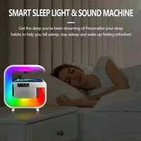 Multi-function Wireless Speaker Audio Desk Lamp Wireless Charger Wireless Playback Speaker RGB Desk Lamp Dazzling LED Colourful Lights Desktop Desk Lamp Sound With Alarm Clock Function And Time Display TF Card Playback (1 Pc)