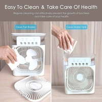 Portable Air Conditioner Fan 7 Color Changing Light Personal Air Cooler Desk Cooling Fan (Big / 1 Pc)