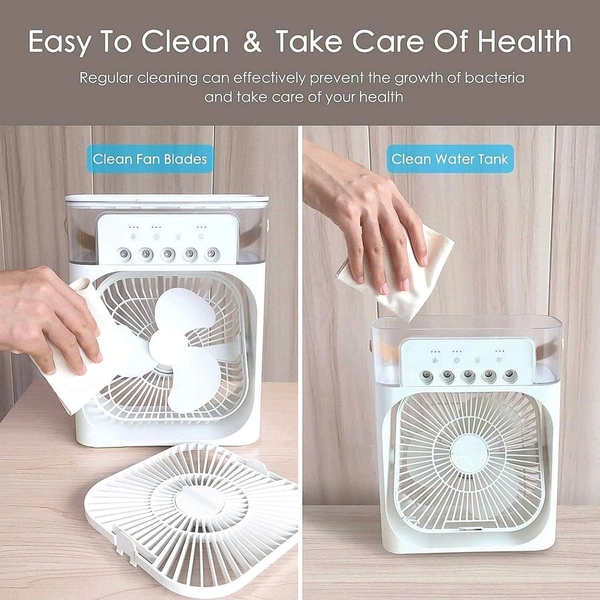 Portable Air Conditioner Fan 7 Color Changing Light Personal Air Cooler Desk Cooling Fan (Big / 1 Pc)
