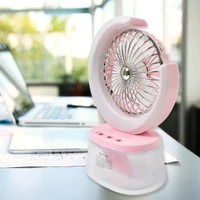 Camping Fan with LED Light | USB Powered Quiet Personal Fan | Portable Humidifying Fan | 3 Speeds Adjustable USB Rechargeable Fan for Outdoor Camping Hiking (1 Pc / Plug & Play Fan)