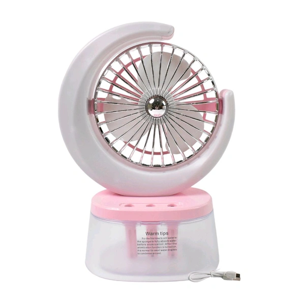 Camping Fan with LED Light | USB Powered Quiet Personal Fan | Portable Humidifying Fan | 3 Speeds Adjustable USB Rechargeable Fan for Outdoor Camping Hiking (1 Pc / Plug & Play Fan)