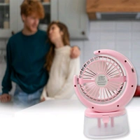 Camping Fan with LED Light | USB Powered Quiet Personal Fan | Portable Humidifying Fan | 3 Speeds Adjustable USB Rechargeable Fan for Outdoor Camping Hiking (1 Pc / Plug & Play Fan)