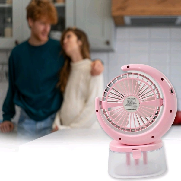 Camping Fan with LED Light | USB Powered Quiet Personal Fan | Portable Humidifying Fan | 3 Speeds Adjustable USB Rechargeable Fan for Outdoor Camping Hiking (1 Pc / Plug & Play Fan)
