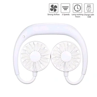 Portable USB Battery Rechargeable Mini Fan - Headphone Design Wearable Neckband Fan