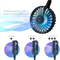 Portable USB Battery Rechargeable Mini Fan - Headphone Design Wearable Neckband Fan