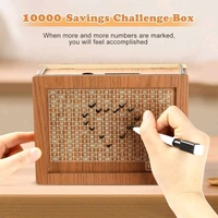 Wooden Money/Piggy Bank, Money Box, Coin Box with Carved Design for Kids/Children, Savings Challenge Box, Cash Vault Wooden Savings Box, Coin Piggy Bank, Money Save Box Smash, Money Saver 