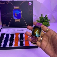 Series 9 Pro 7-in-1 Strap Combo Smartwatch – Premium Quality with 2.09" High-Definition Display, 45mm Dial with Secure Strap Lock, Wireless Charging, and 7 Awesome Premium Straps
