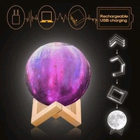 2 in 1 LED Printed Moon Lamp & Aroma Diffuser Aromatherapy USB Air Humidifier 3D Moon Lamp, Air Humidifier Home, Portable USB LED Moon Lamp, 3D Illusion Lamp, Home Decor, Birthday and Christmas Gifts for Girls, Women, Men (1 Pc)