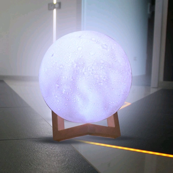 Moon Night Lamp with Plastic Stand Night Lamp for Bedroom