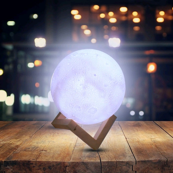 Moon Night Lamp with Plastic Stand Night Lamp for Bedroom