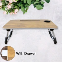 Multi-Purpose Laptop Desk for Study and Reading with Foldable, Cupholder & Drawer Non-Slip Legs Reading Table Tray, Laptop Table, Laptop Stands, Laptop Desk, Foldable Study Laptop Table